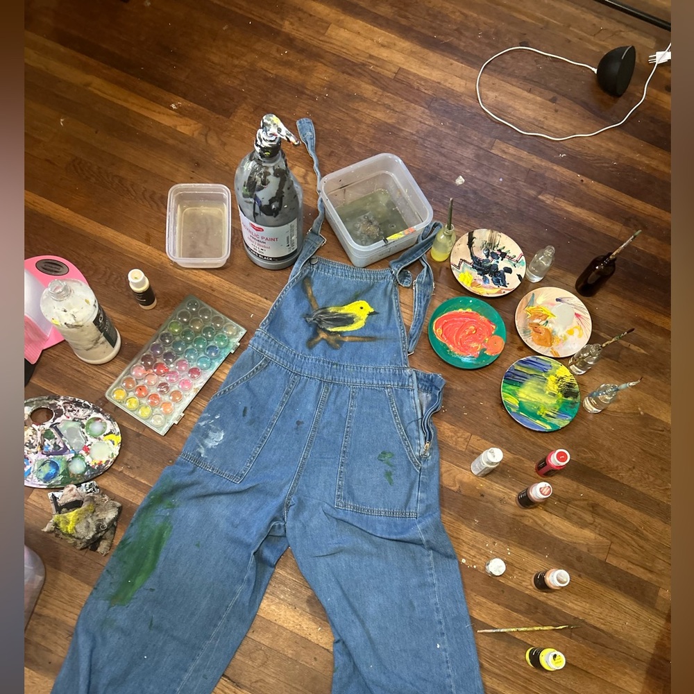 #overalls #yellowbird #blue #denim